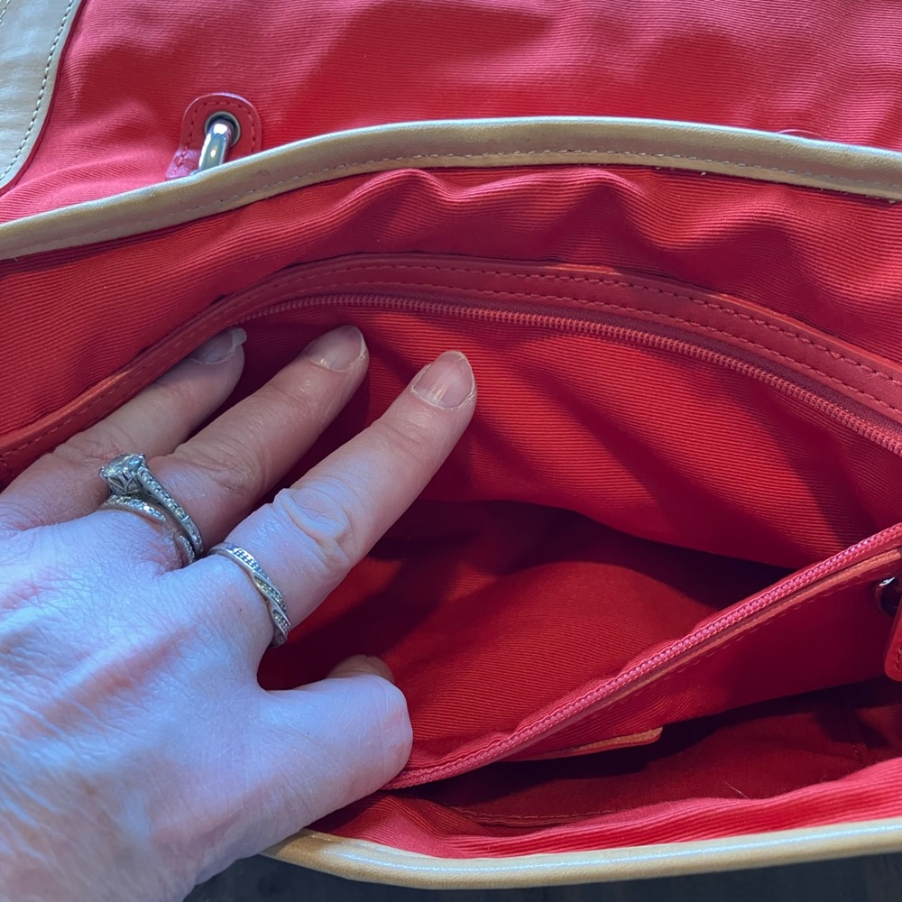 Coach vintage soho Striped Canvas Shoulder Bag with Tan Leather - Picture 10 of 10